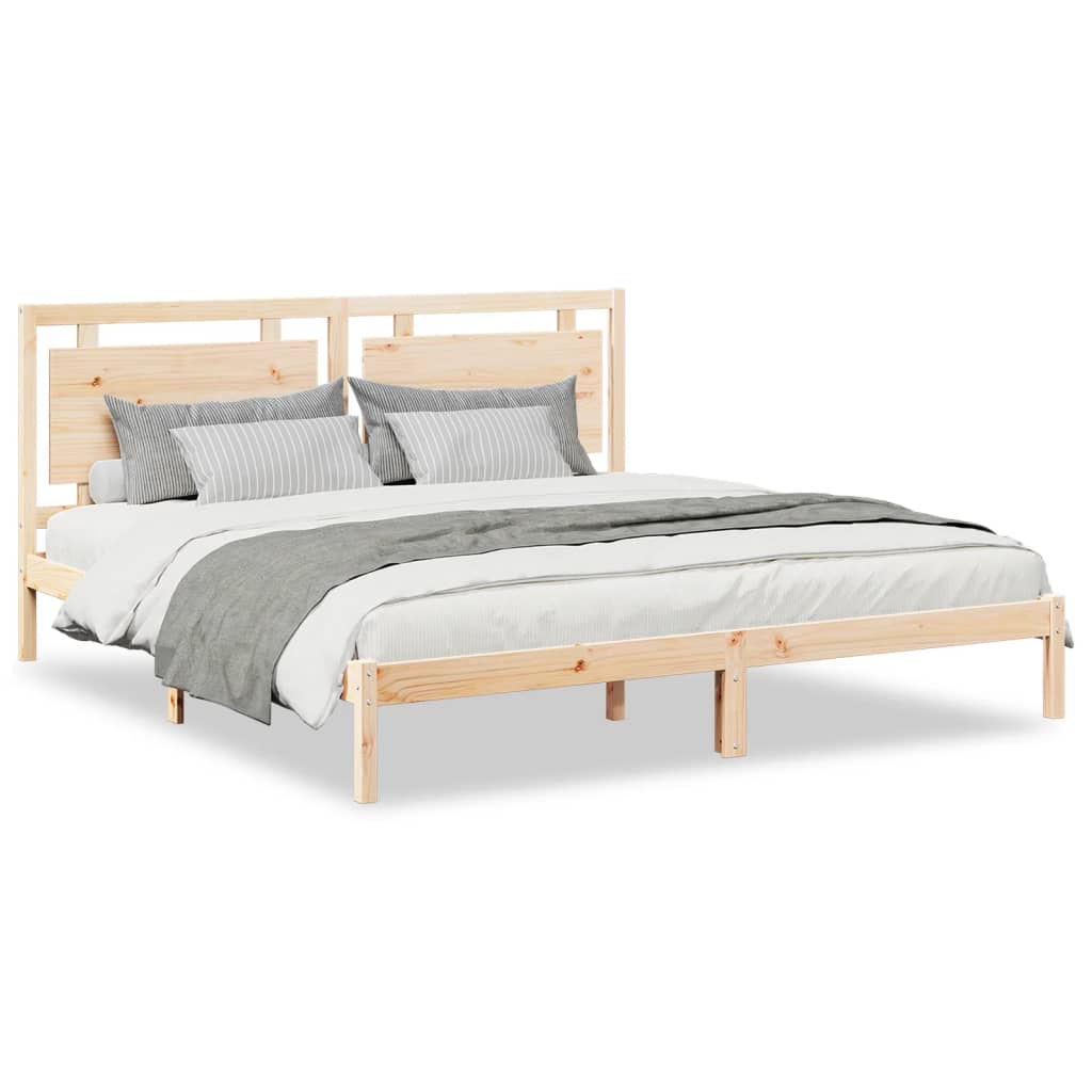 Cadre de lit extra long sans matelas 180x220 cm bois massif - XIOS