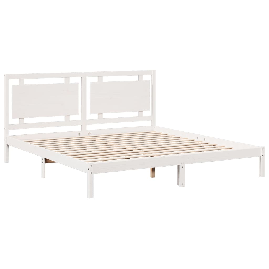 Cadre de lit extra long sans matelas 200x220 cm bois massif - XIOS
