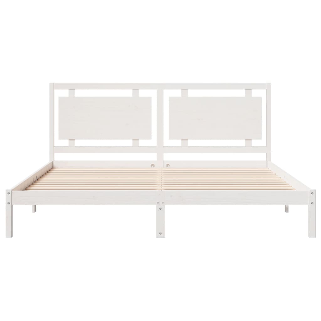 Cadre de lit extra long sans matelas 200x220 cm bois massif - XIOS