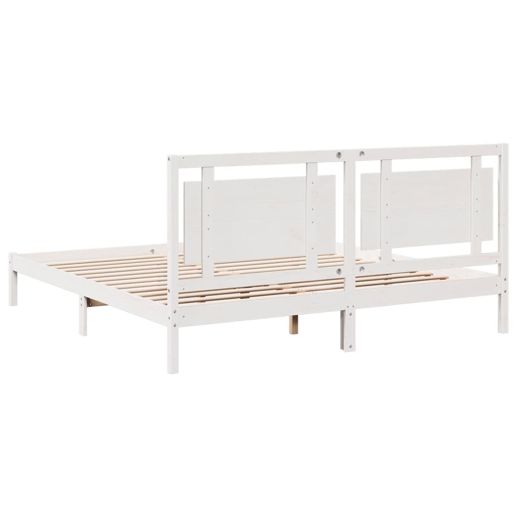 Cadre de lit extra long sans matelas 200x220 cm bois massif - XIOS