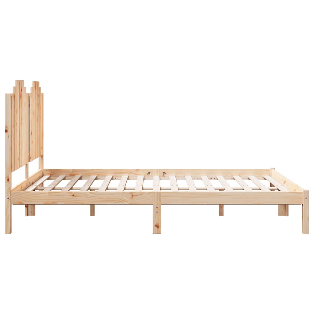 Cadre de lit extra long sans matelas 140x210 cm bois massif - XIOS