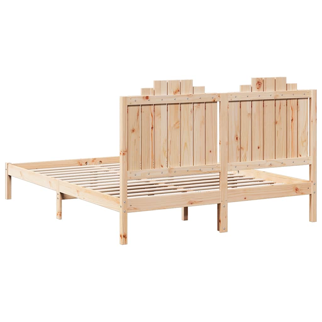 Cadre de lit extra long sans matelas 140x210 cm bois massif - XIOS