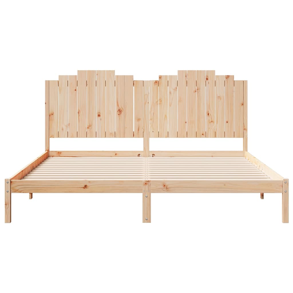 Cadre de lit extra long sans matelas 200x210 cm bois massif - XIOS