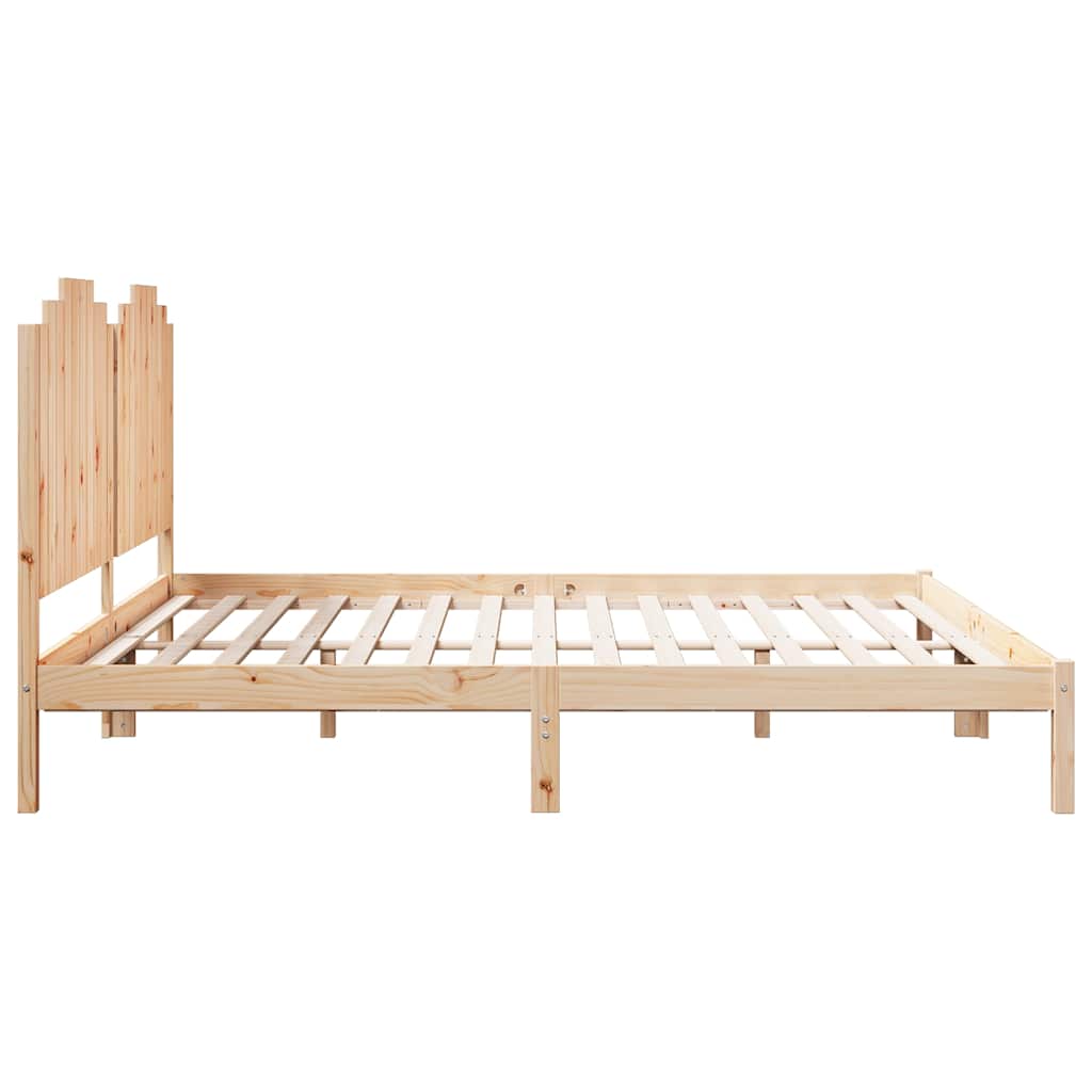Cadre de lit extra long sans matelas 200x210 cm bois massif - XIOS