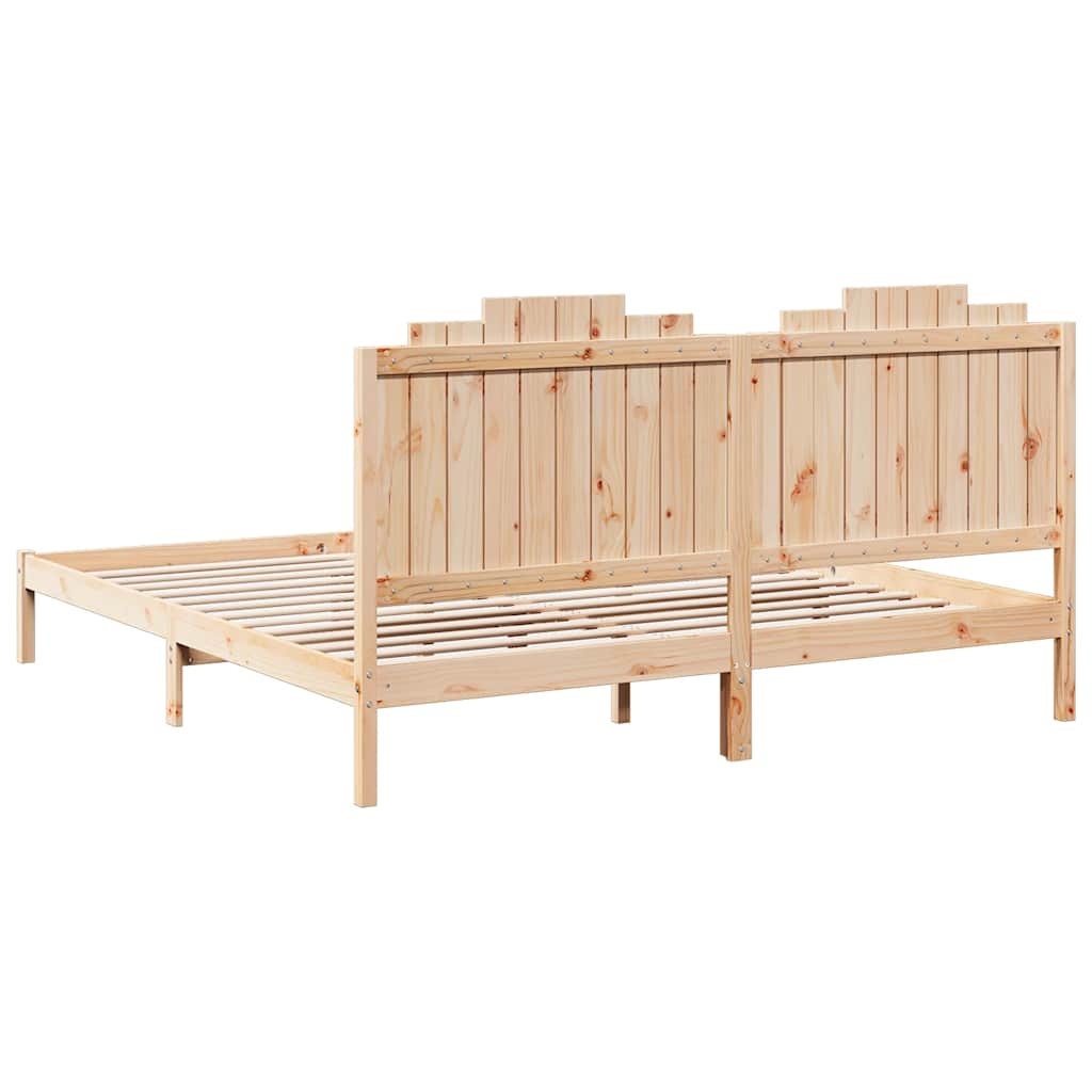 Cadre de lit extra long sans matelas 200x210 cm bois massif - XIOS