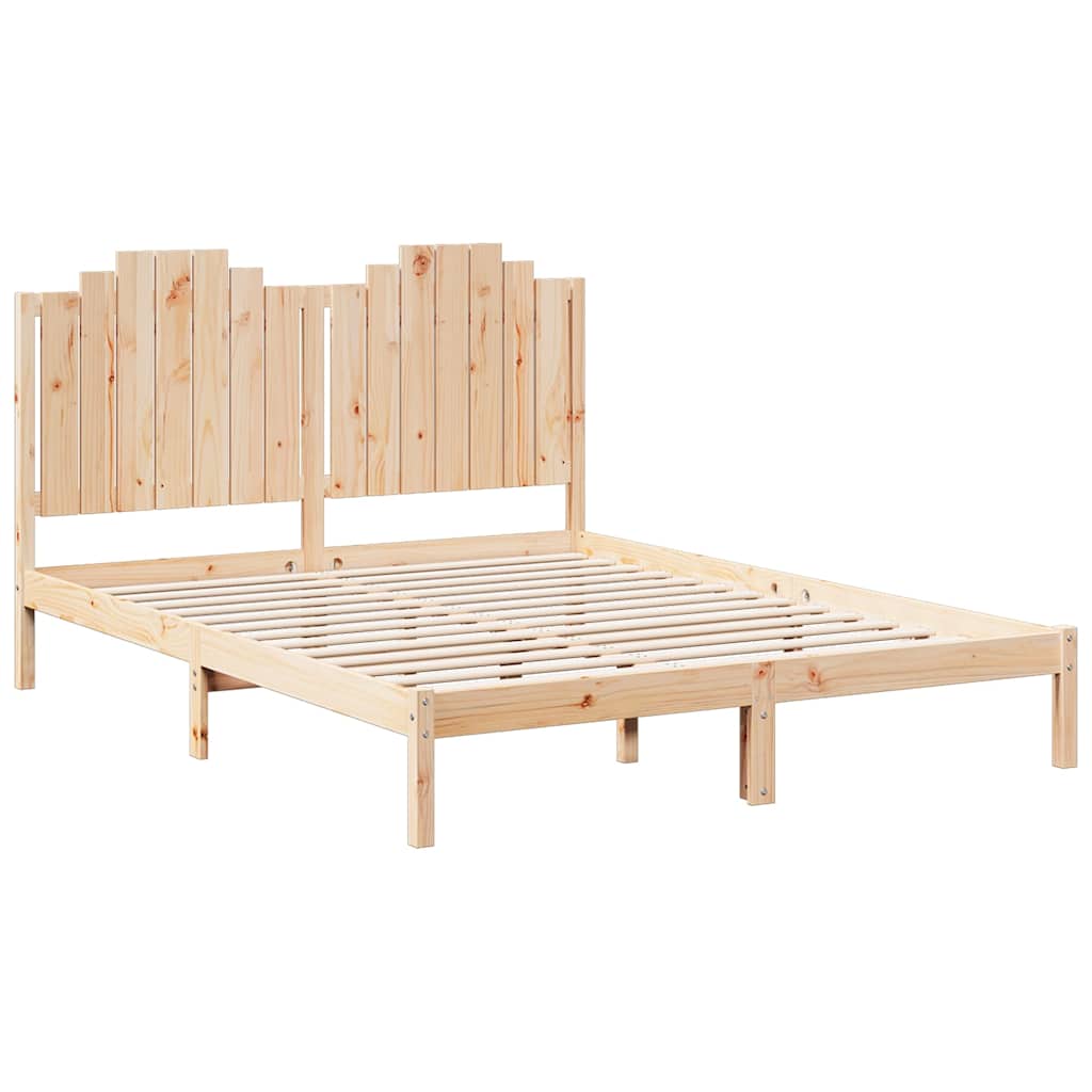 Cadre de lit extra long sans matelas 140x220 cm bois massif - XIOS