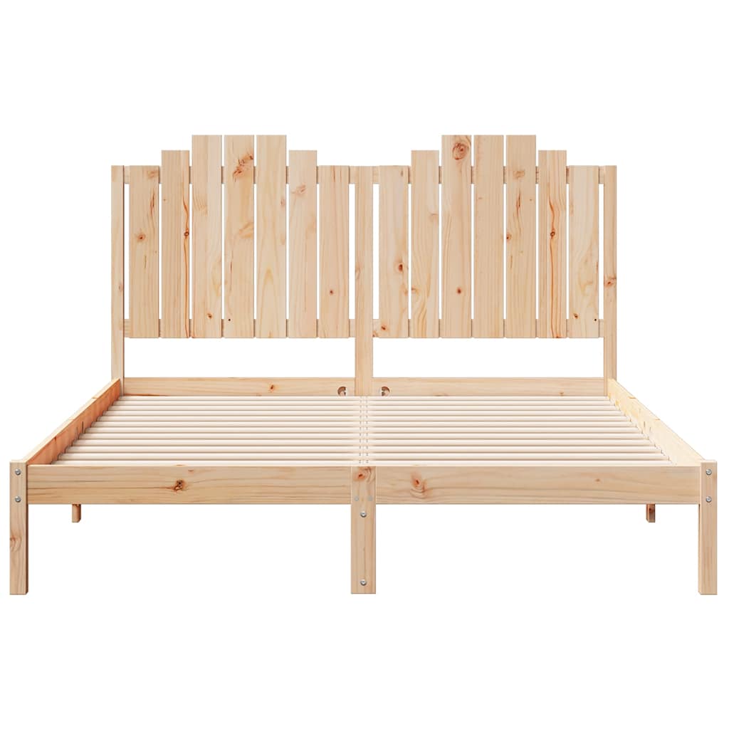 Cadre de lit extra long sans matelas 140x220 cm bois massif - XIOS