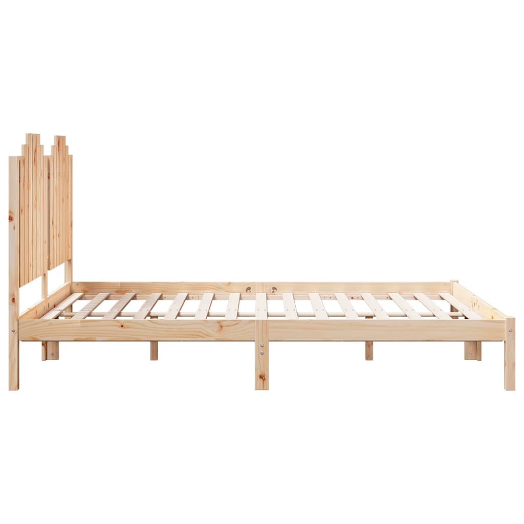 Cadre de lit extra long sans matelas 140x220 cm bois massif - XIOS