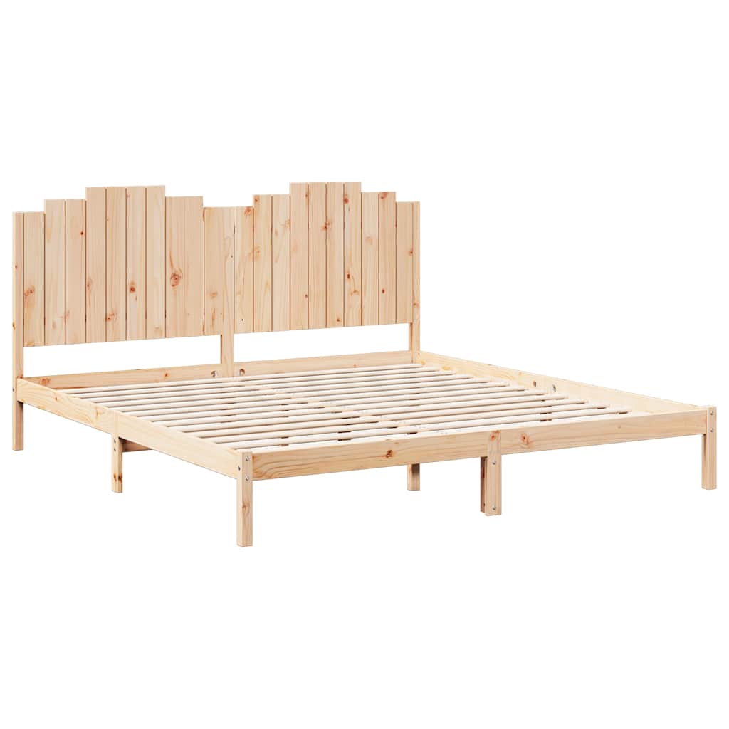 Cadre de lit extra long sans matelas 200x220 cm bois massif - XIOS