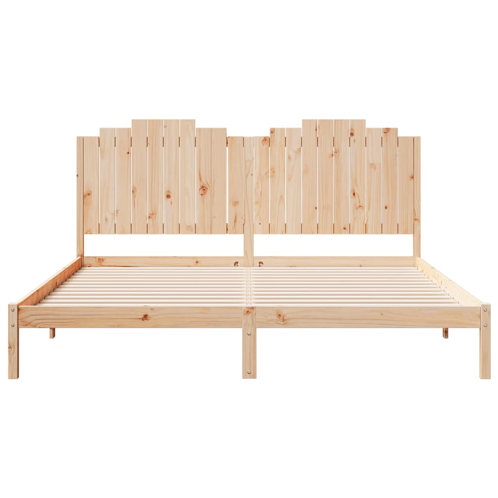 Cadre de lit extra long sans matelas 200x220 cm bois massif - XIOS