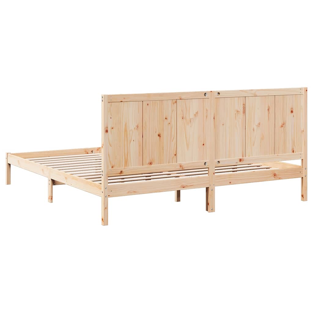 Cadre de lit extra long sans matelas 200x210 cm bois massif - XIOS