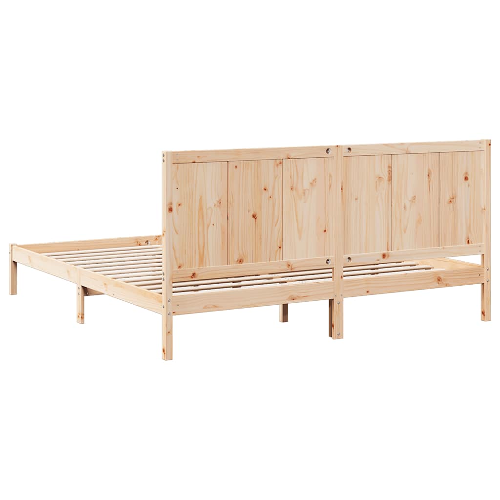 Cadre de lit extra long sans matelas 200x220 cm bois massif - XIOS