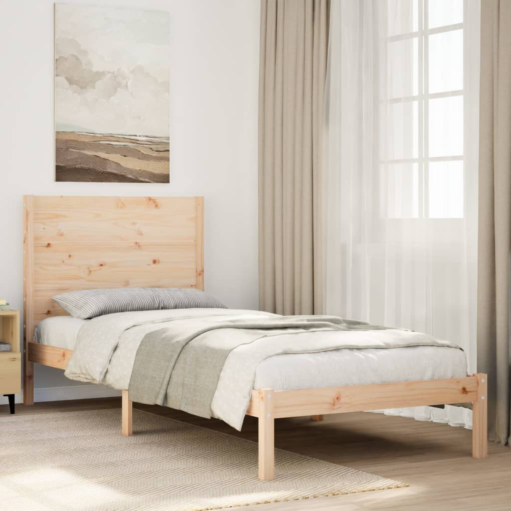 Cadre de lit extra long sans matelas 90x210 cm bois massif - XIOS