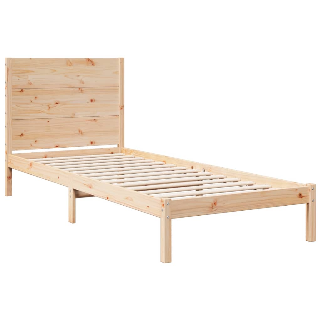 Cadre de lit extra long sans matelas 100x210 cm bois massif - XIOS