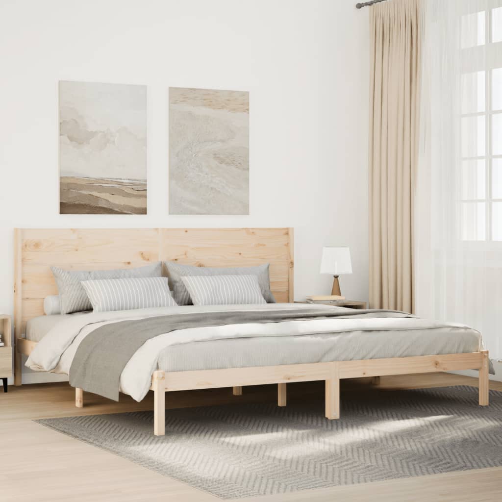 Cadre de lit extra long sans matelas 200x210 cm bois massif - XIOS