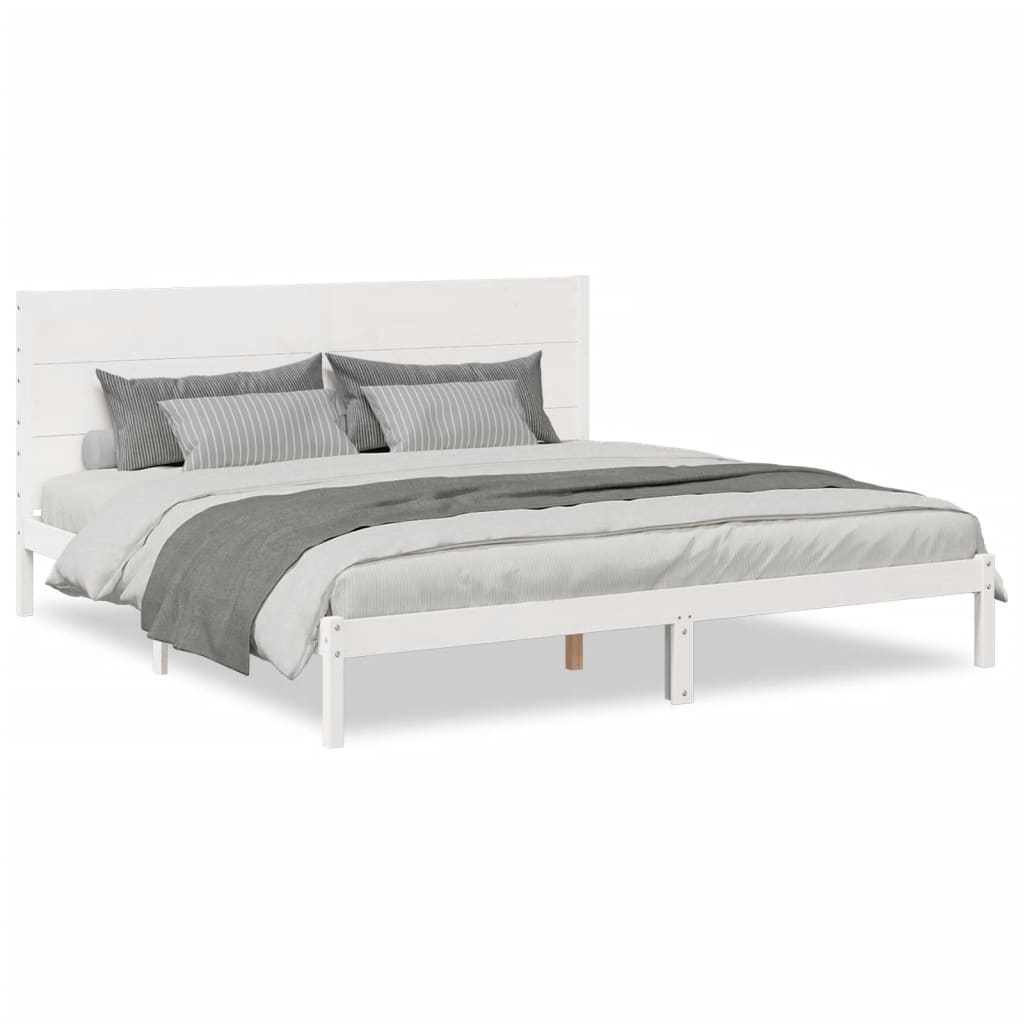 Cadre de lit extra long sans matelas 200x210 cm bois massif - XIOS