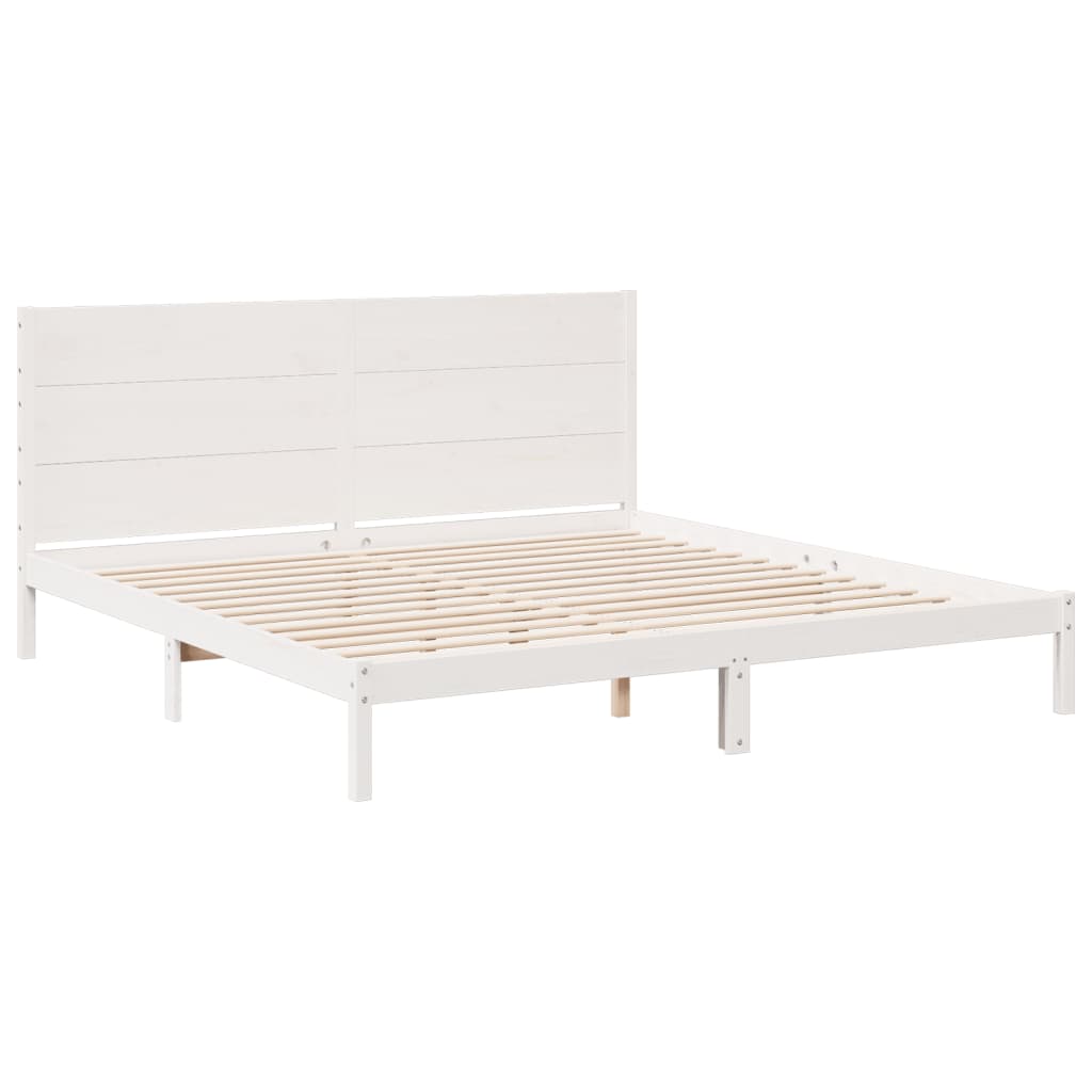 Cadre de lit extra long sans matelas 200x210 cm bois massif - XIOS