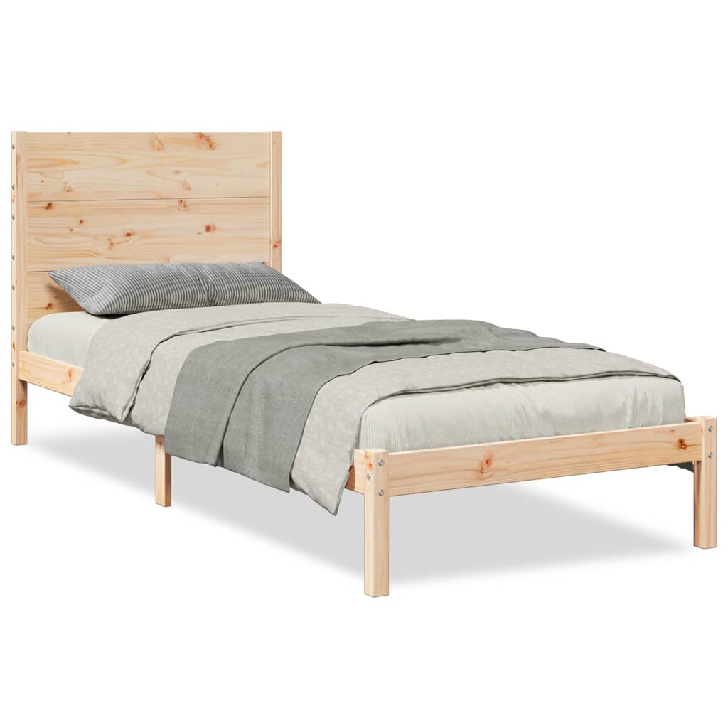 Cadre de lit extra long sans matelas 90x220 cm bois massif - XIOS