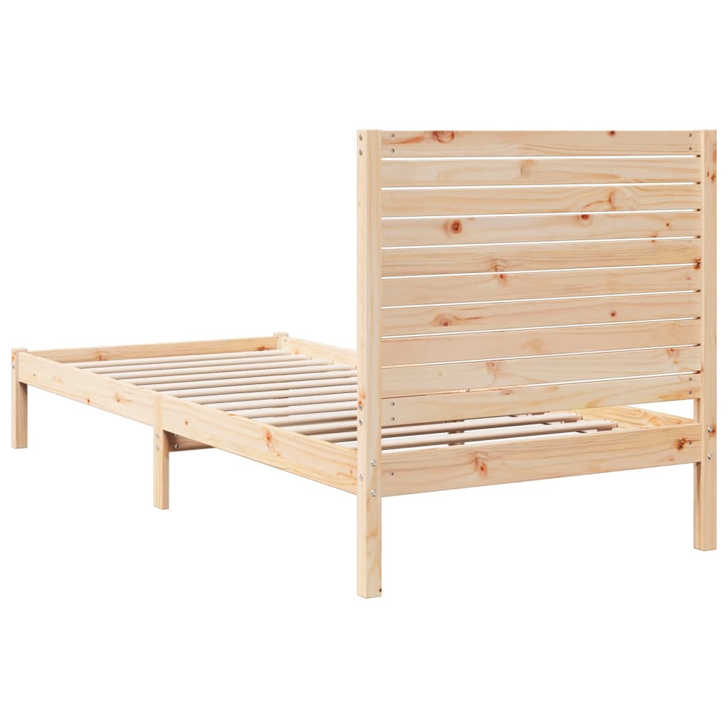 Cadre de lit extra long sans matelas 90x210 cm bois massif - XIOS