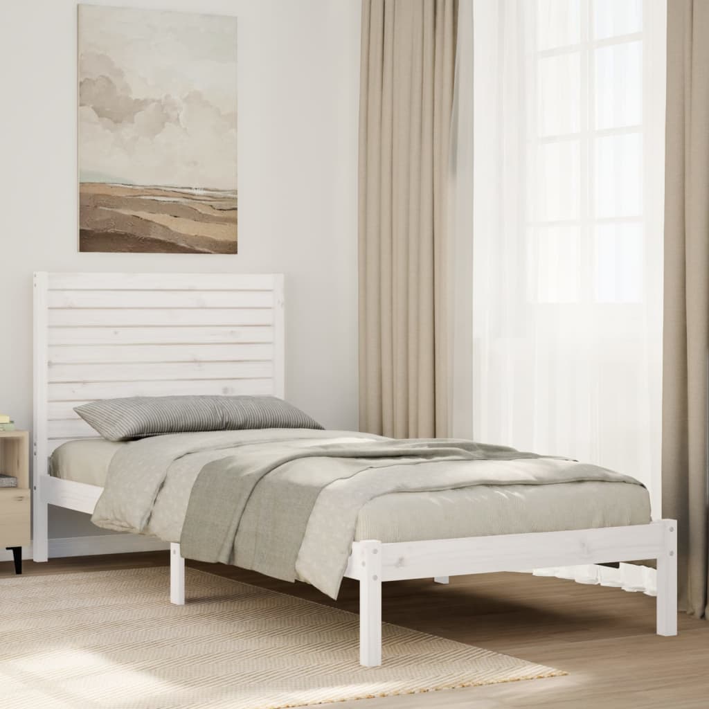 Cadre de lit extra long sans matelas 90x210 cm bois massif - XIOS