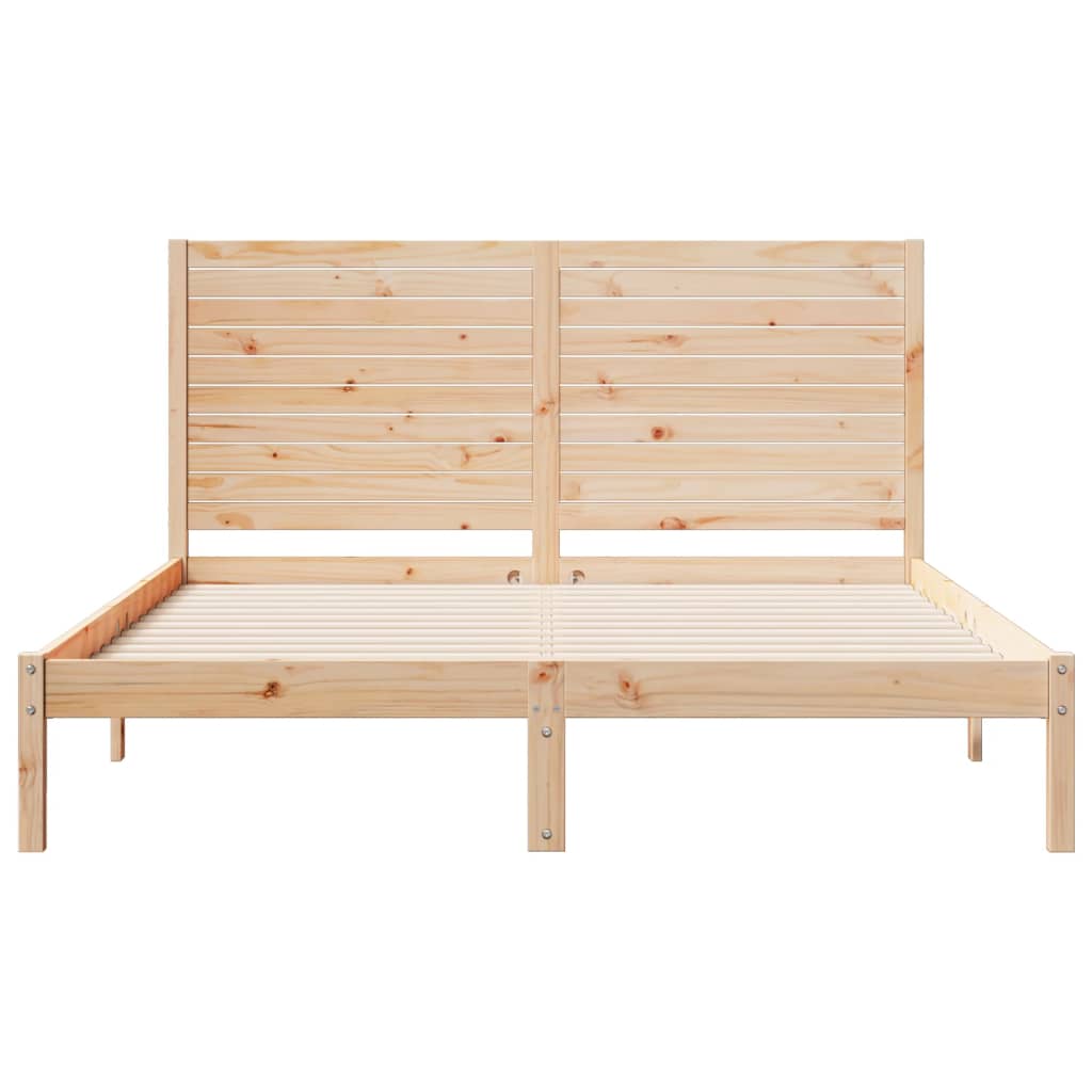 Cadre de lit extra long sans matelas 140x210 cm bois massif - XIOS