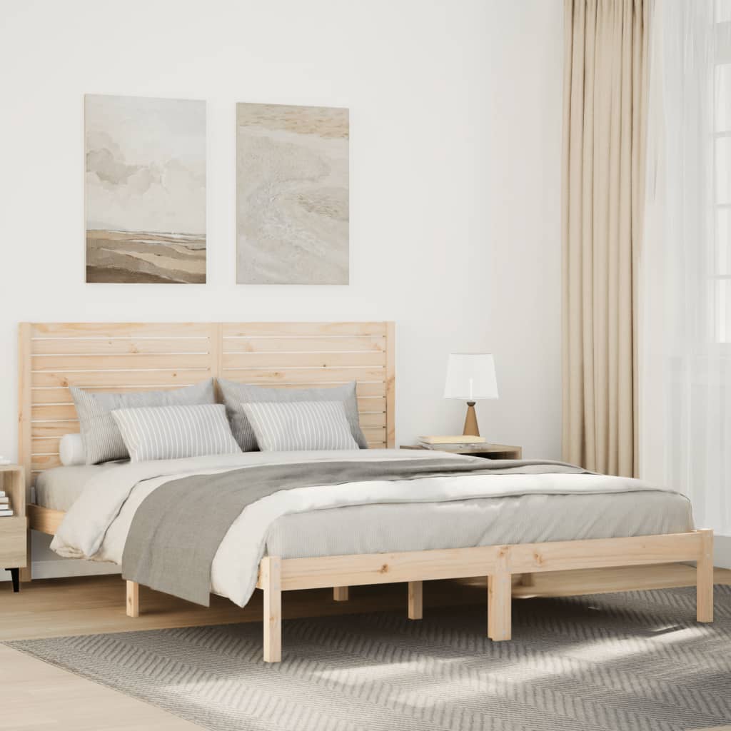 Cadre de lit extra long sans matelas 140x210 cm bois massif - XIOS