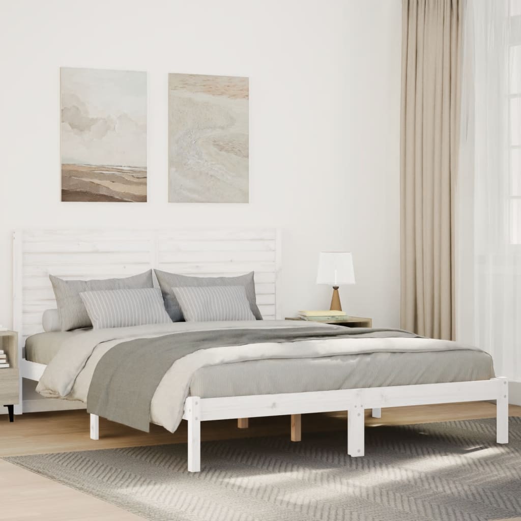 Cadre de lit extra long sans matelas 140x210 cm bois massif - XIOS