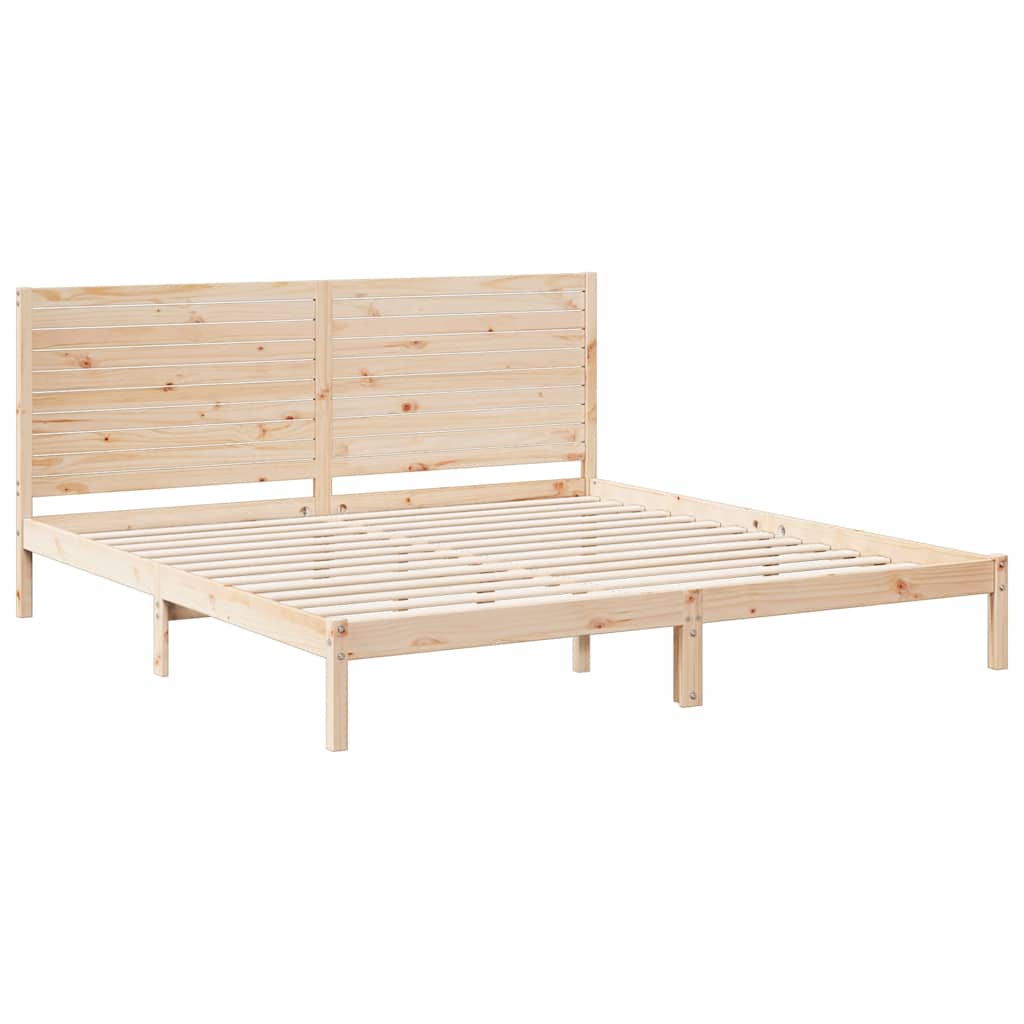Cadre de lit extra long sans matelas 180x210 cm bois massif - XIOS