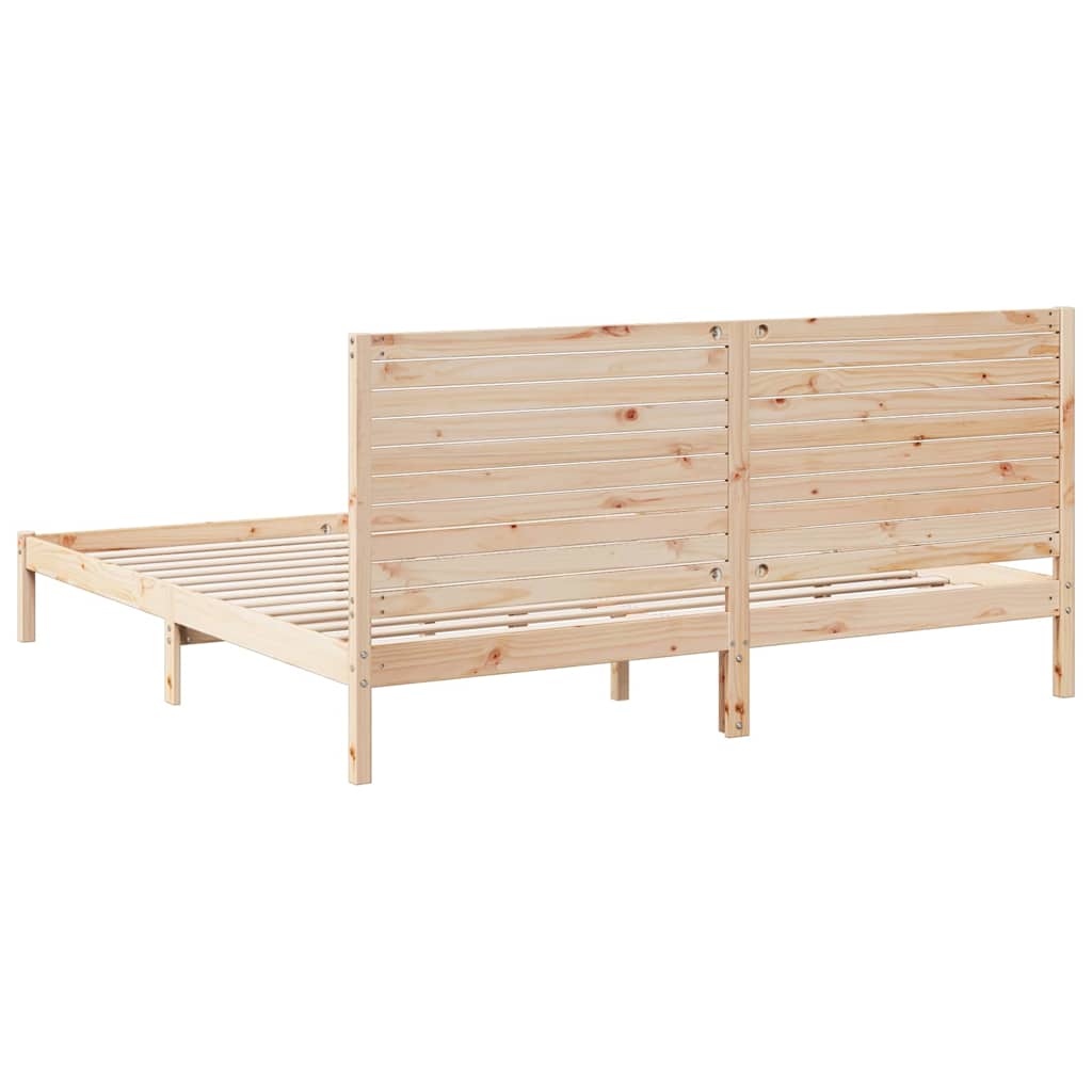 Cadre de lit extra long sans matelas 180x210 cm bois massif - XIOS