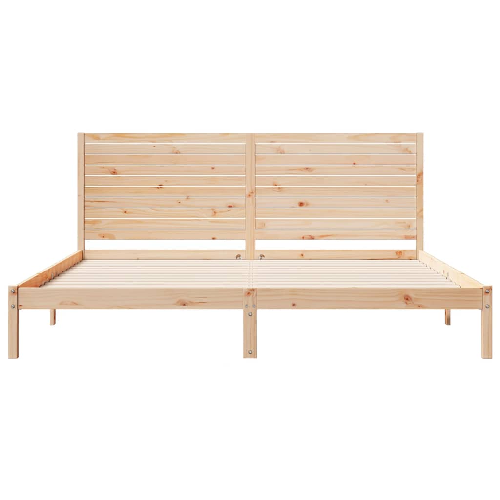 Cadre de lit extra long sans matelas 200x210 cm bois massif - XIOS