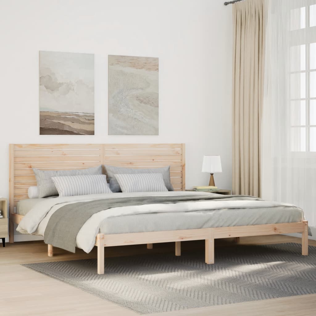 Cadre de lit extra long sans matelas 200x210 cm bois massif - XIOS