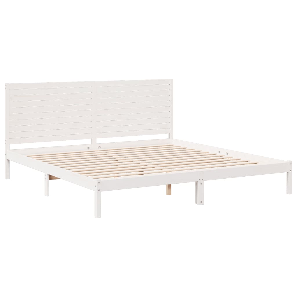 Cadre de lit extra long sans matelas 200x210 cm bois massif - XIOS