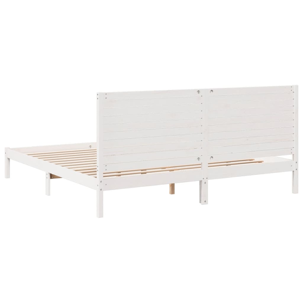 Cadre de lit extra long sans matelas 200x210 cm bois massif - XIOS