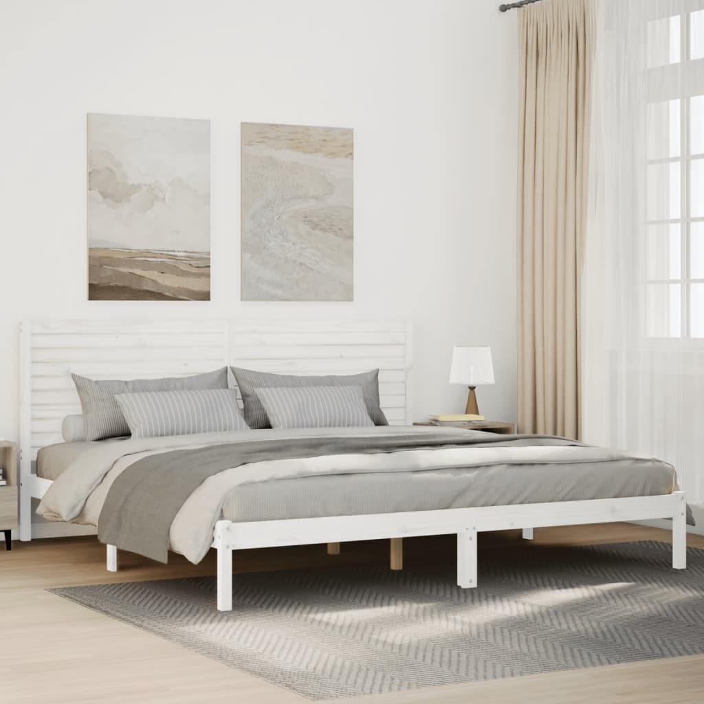 Cadre de lit extra long sans matelas 200x210 cm bois massif - XIOS