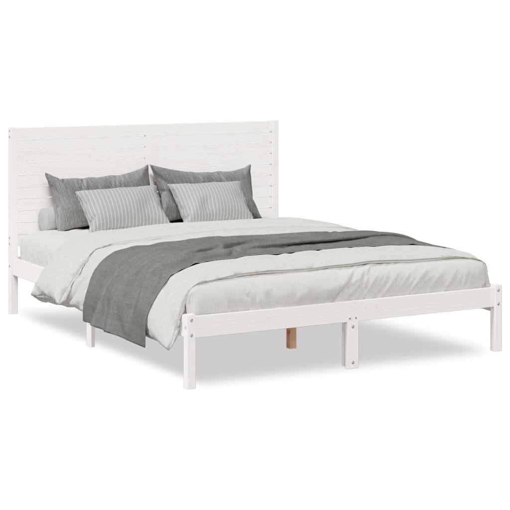 Cadre de lit extra long sans matelas 140x220 cm bois massif - XIOS