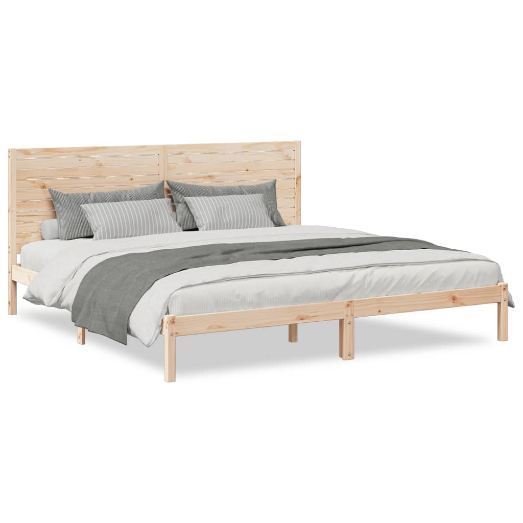Cadre de lit extra long sans matelas 180x220 cm bois massif - XIOS