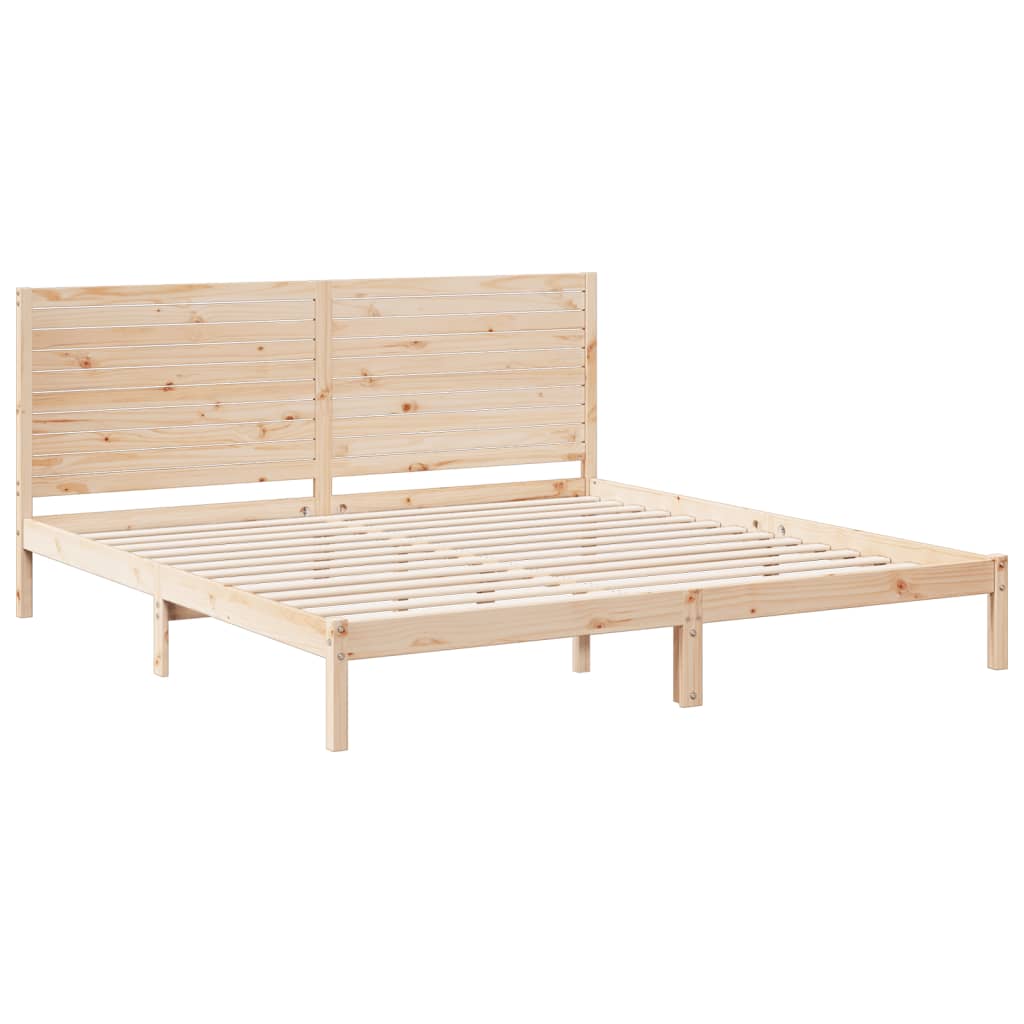 Cadre de lit extra long sans matelas 180x220 cm bois massif - XIOS