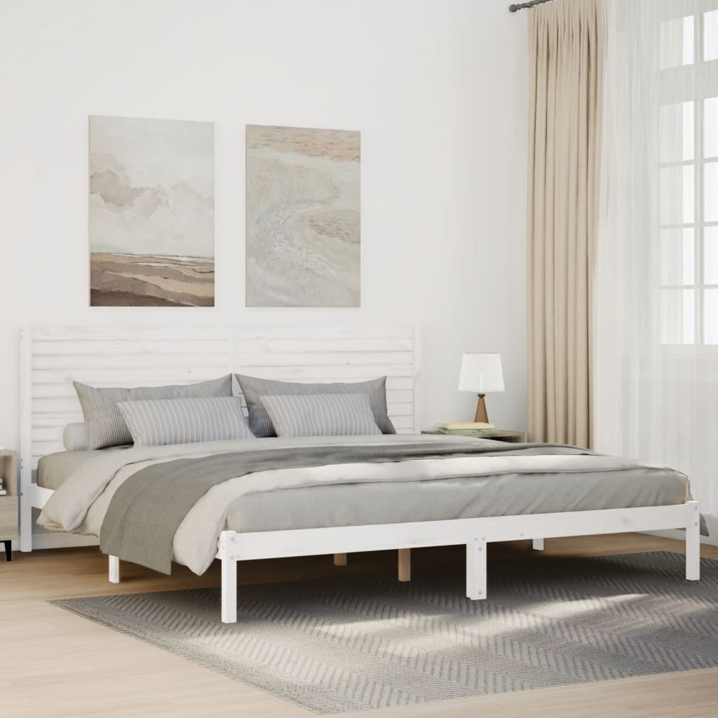 Cadre de lit extra long sans matelas 180x220 cm bois massif - XIOS
