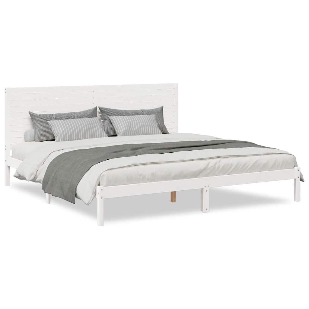 Cadre de lit extra long sans matelas 200x220 cm bois massif - XIOS
