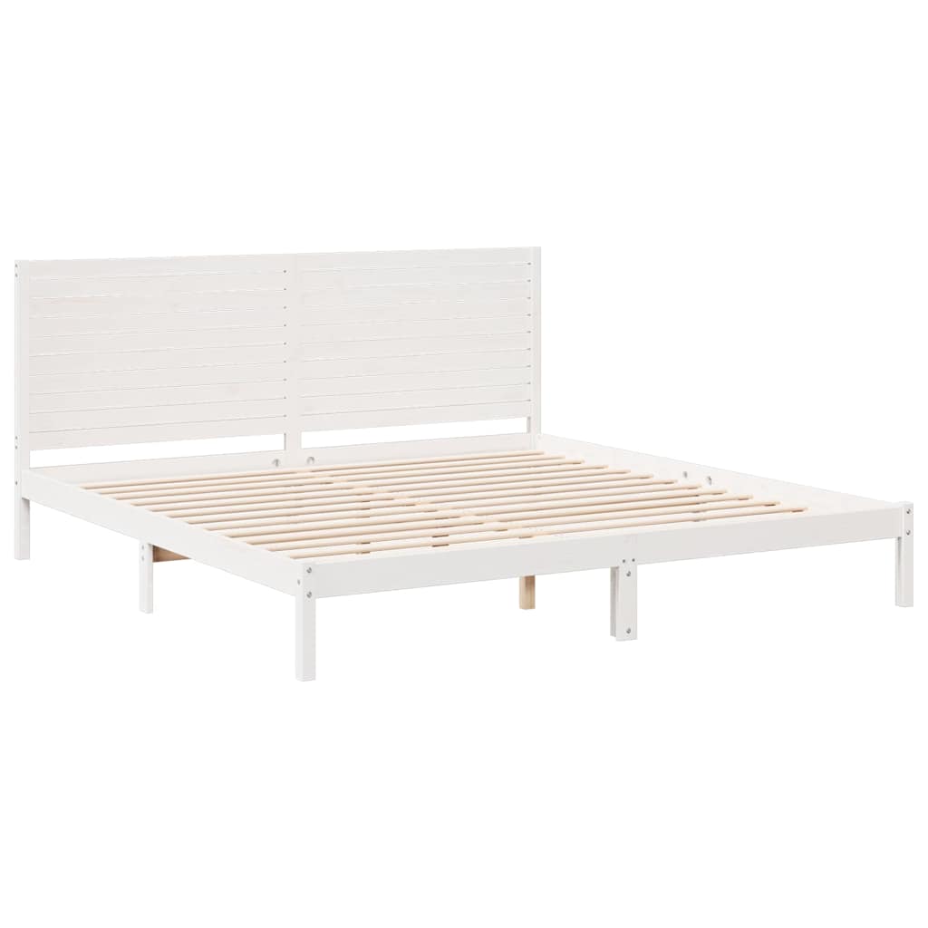 Cadre de lit extra long sans matelas 200x220 cm bois massif - XIOS