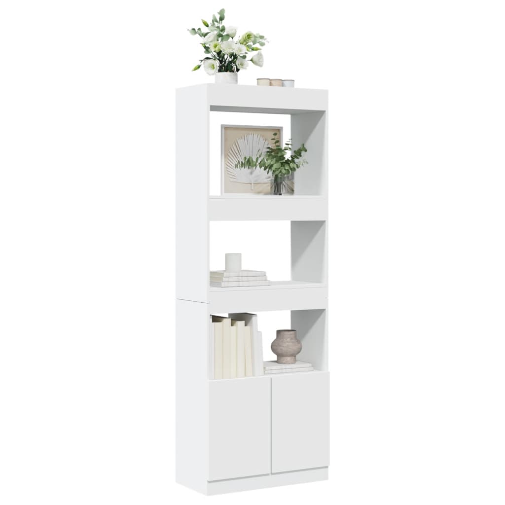 Buffet haut 63x33x180 cm blanc bois d'ingénierie - XIOS