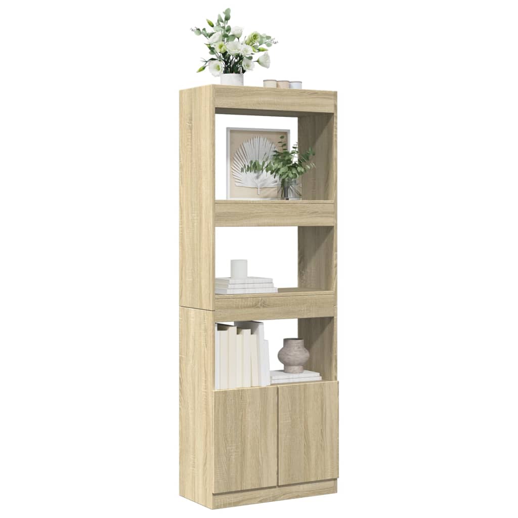 Buffet haut 63x33x180 cm chêne sonoma bois d'ingénierie - XIOS