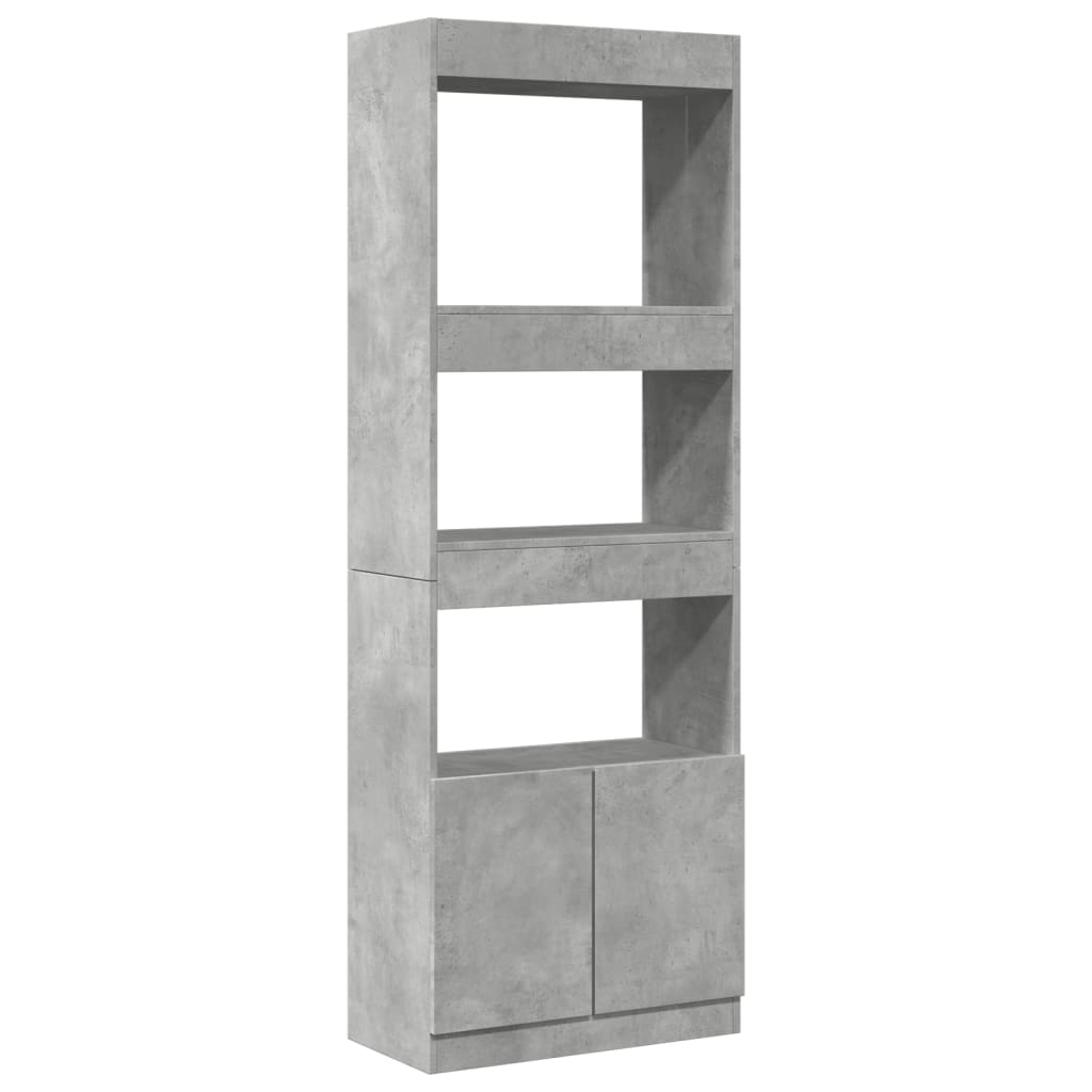 Buffet haut 63x33x180 cm gris béton bois d'ingénierie - XIOS