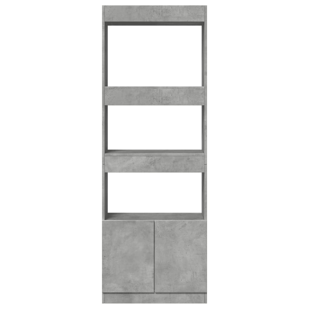 Buffet haut 63x33x180 cm gris béton bois d'ingénierie - XIOS