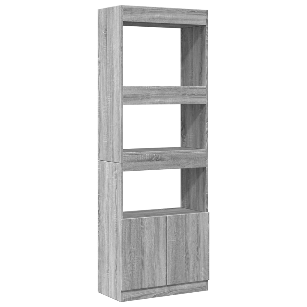 Buffet haut 63x33x180 cm sonoma gris bois d'ingénierie - XIOS