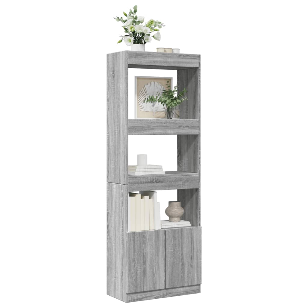 Buffet haut 63x33x180 cm sonoma gris bois d'ingénierie - XIOS
