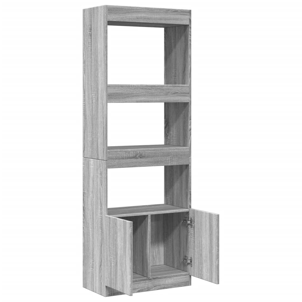 Buffet haut 63x33x180 cm sonoma gris bois d'ingénierie - XIOS