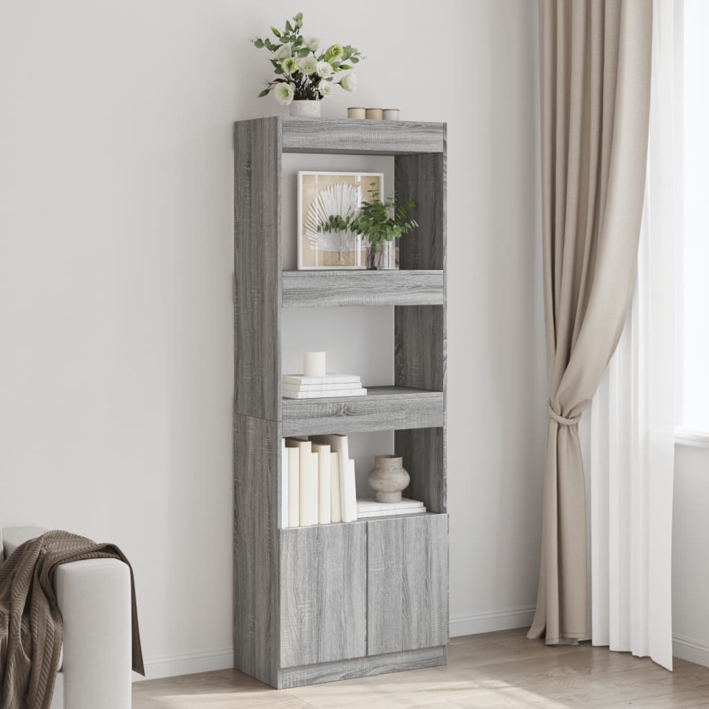 Buffet haut 63x33x180 cm sonoma gris bois d'ingénierie - XIOS