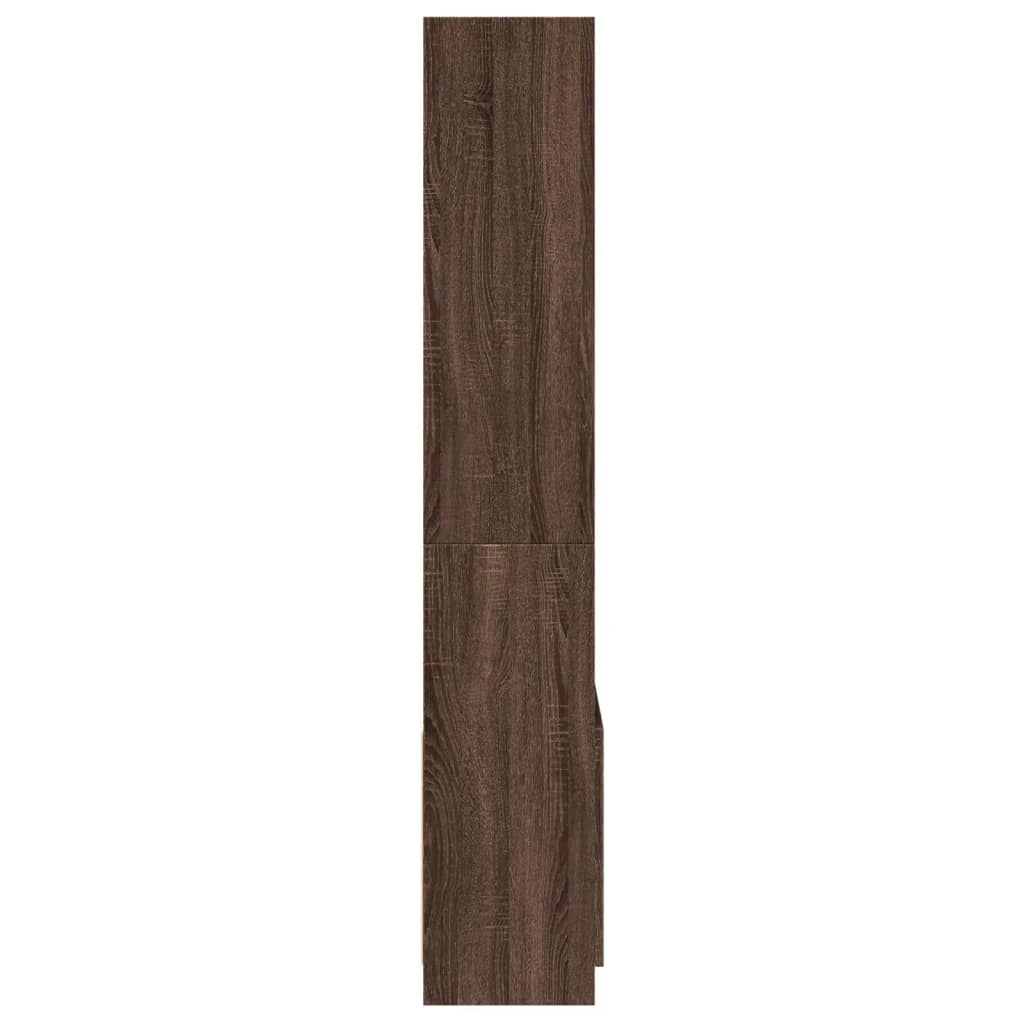 Buffet haut 63x33x180 cm chêne marron bois d'ingénierie - XIOS