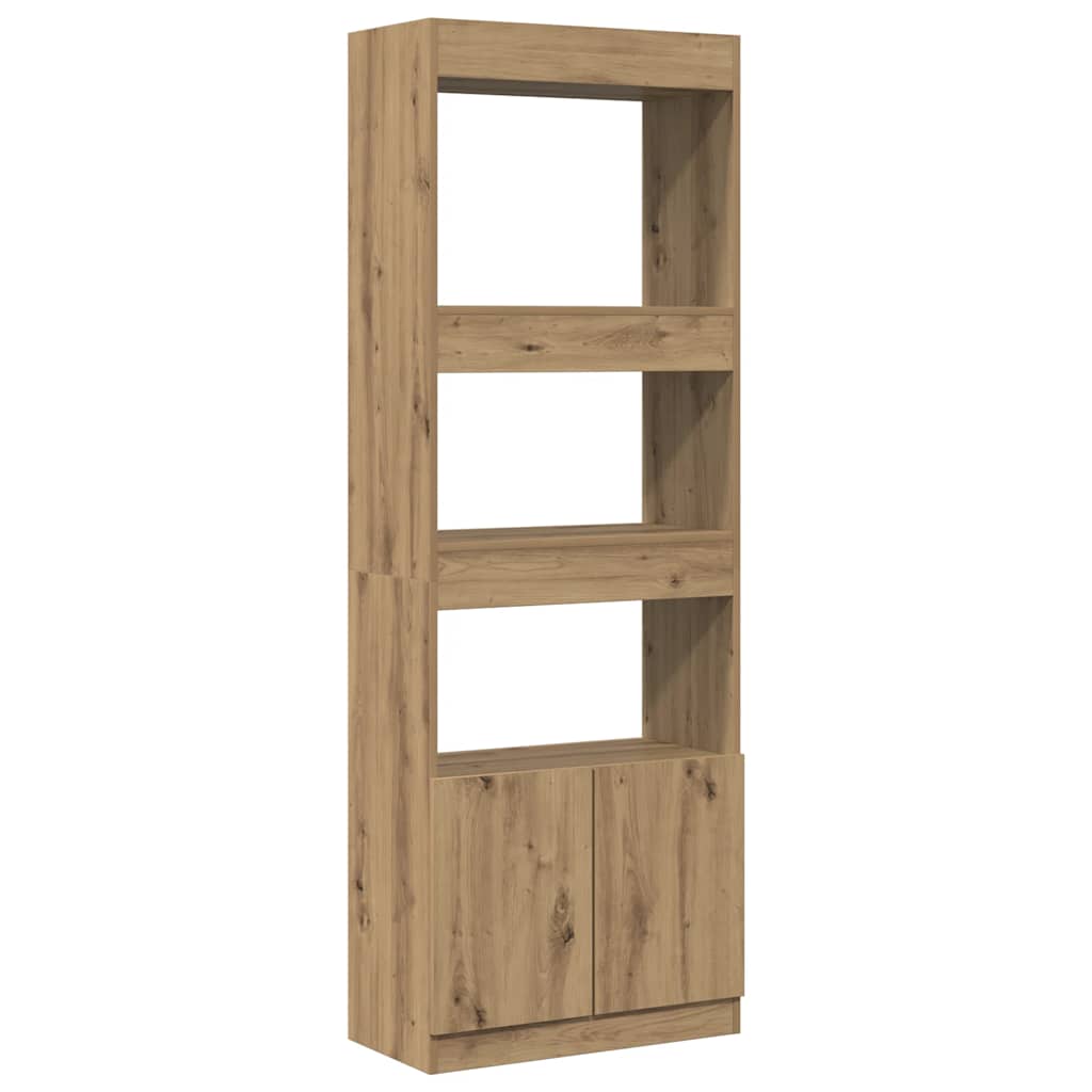 Buffet haut 63x33x180 cm chêne artisanal bois d'ingénierie - XIOS